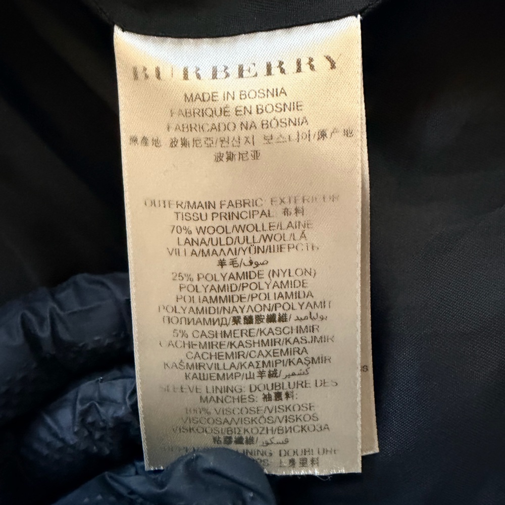Burberry Brit Black Belted Wool Trench Coat Women’s Sz US10 - Picture 6 of 9